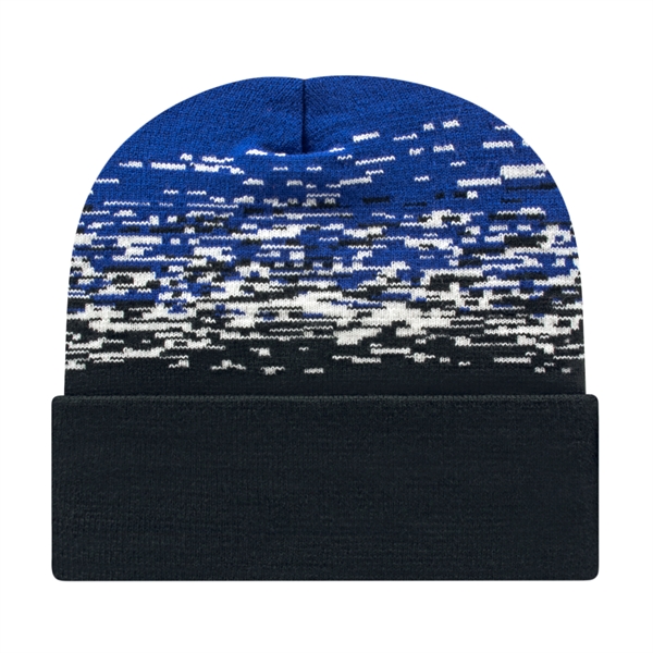 Knit acrylic cuffed beanie in 18 colors with static pattern.... from ASI 43792 Cap America Inc
