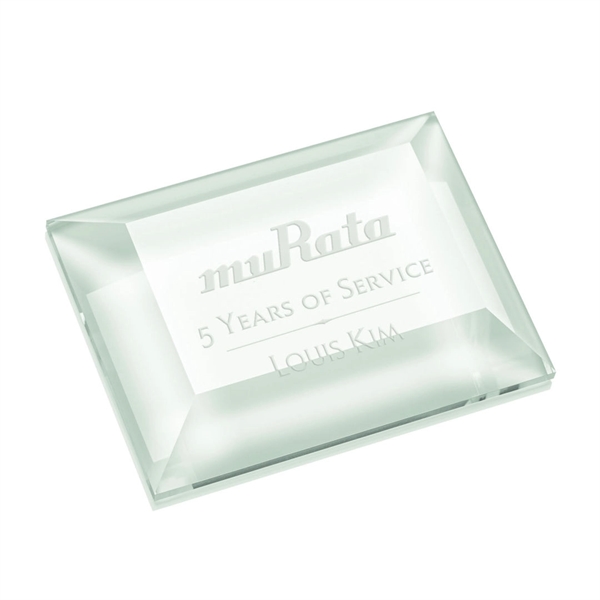 Elegant Deep Etched Crystal 3" x 4" Paperweight in Jade or... from ASI 84592 St Regis Group