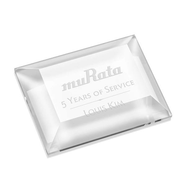 Elegant Deep Etched Crystal 3" x 4" Paperweight in Jade or... from ASI 84592 St Regis Group