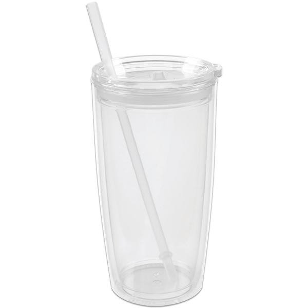 22 oz. Double-Wall Insulated Tumbler with Matching Lid and Straw. BPA... from ASI 80060 VisionUSA