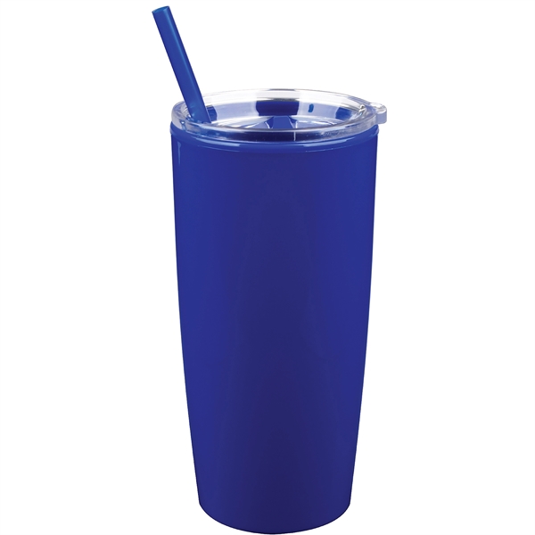 22 oz. Double-Wall Insulated Tumbler with Matching Lid and Straw. BPA... from ASI 80060 VisionUSA