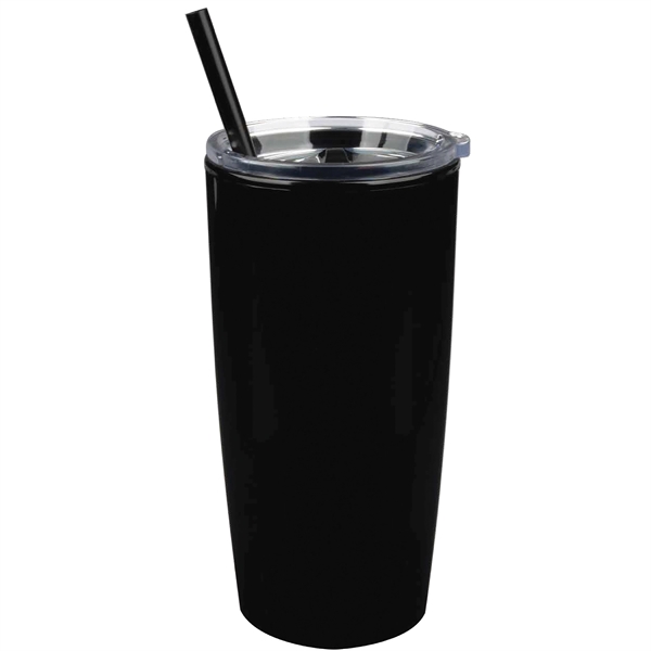 22 oz. Double-Wall Insulated Tumbler with Matching Lid and Straw. BPA... from ASI 80060 VisionUSA