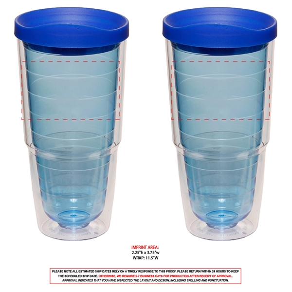 24oz Double Wall Insulated Tumbler. BPA Free... from ASI 80060 VisionUSA