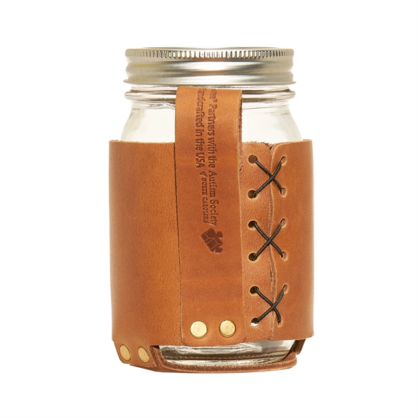 100% Genuine leather sleeve with handle and built-in coaster fits standard... from ASI 75126 Oowee Products / OOWEE PRODUCTS