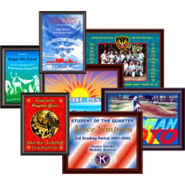 5/8" MDF plaques contain a glossy 4cp image with a black... from ASI 76797 Pelican Graphics / Pelican Lures