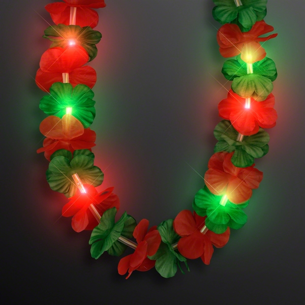 LED Light Up Flashing Hawaiian Flower Lei Party Necklaces, Blank Stock... from ASI 34194 ALightPromos / Alight Promotional Products