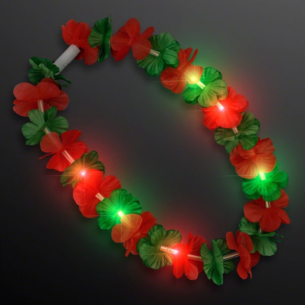 LED Light Up Flashing Hawaiian Flower Lei Party Necklaces, Blank Stock... from ASI 34194 ALightPromos / Alight Promotional Products