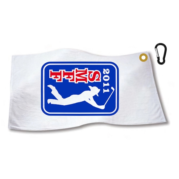 This towel is 100% terry microfiber with a dye sublimation imprint... from ASI 76797 Pelican Graphics / Pelican Lures