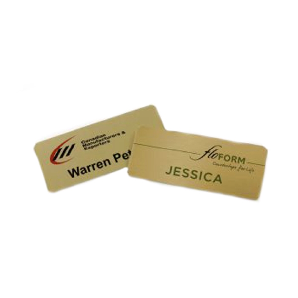 Name tag - 1.5" x 3" satin gold.... from ASI 76797 Pelican Graphics / Pelican Lures