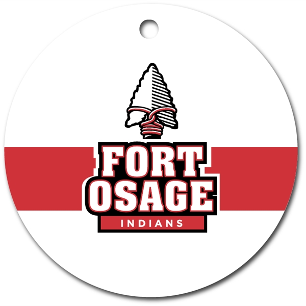 Powder coated double-sided FLAT round metal ornament with glittery finish.... from ASI 76797 Pelican Graphics / Pelican Lures