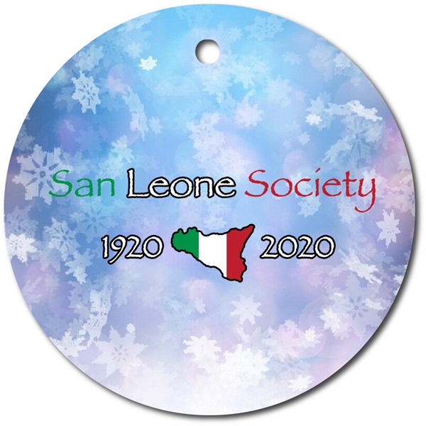 Powder coated double-sided FLAT round metal ornament with glittery finish.... from ASI 76797 Pelican Graphics / Pelican Lures