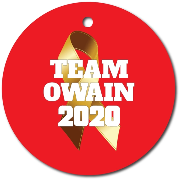 Powder coated double-sided FLAT round metal ornament with glittery finish.... from ASI 76797 Pelican Graphics / Pelican Lures