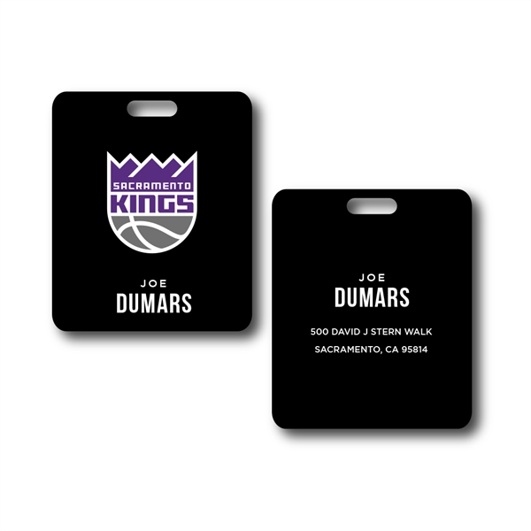 Durable 3" x 3" metal luggage tag with 6" clear or... from ASI 76797 Pelican Graphics / Pelican Lures