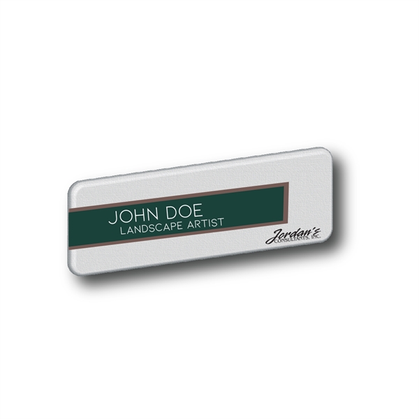 Name tag - 1" x 3" white aluminum.... from ASI 76797 Pelican Graphics / Pelican Lures