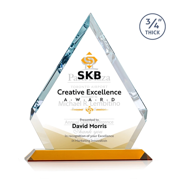 Beautiful diamond beveled award mounted on an Amber base. Let your... from ASI 84592 St Regis Group / St Regis