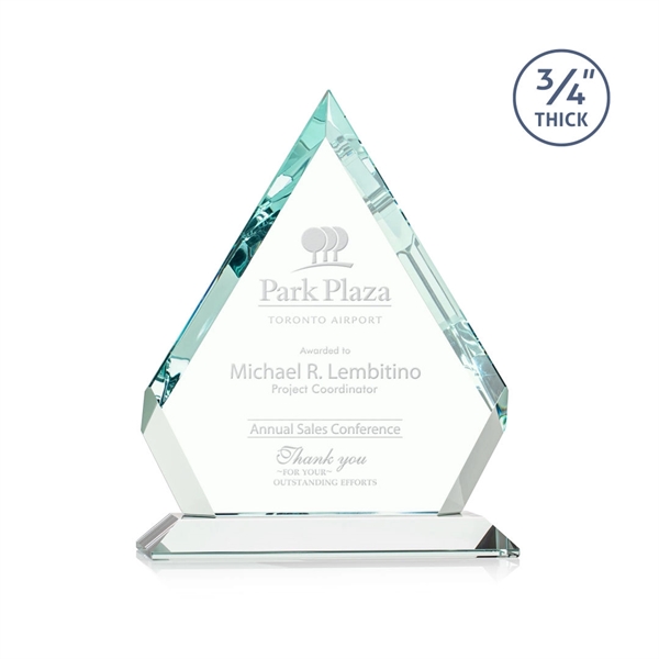 Jade triangle award with cut corners and faceted edges.... from ASI 84592 St Regis Group / St Regis