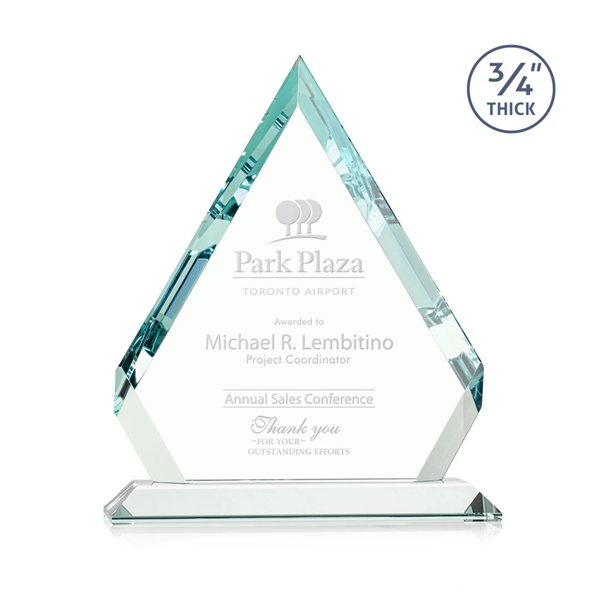 Jade triangle award with cut corners and faceted edges.... from ASI 84592 St Regis Group / St Regis