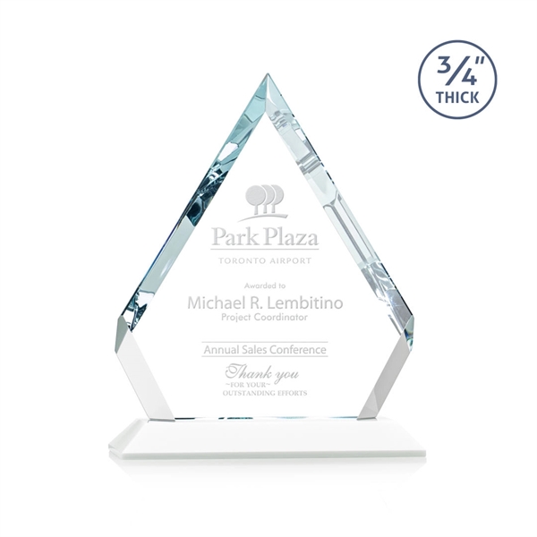 Beautiful diamond beveled award mounted on a White base.... from ASI 84592 St Regis Group / St Regis