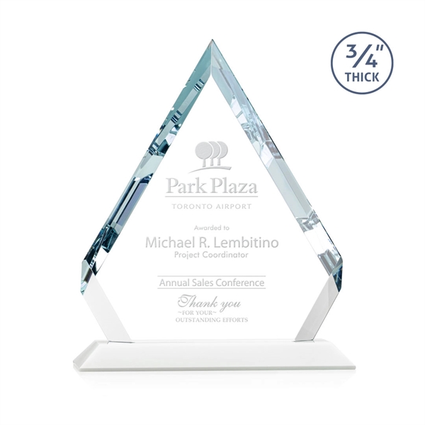Beautiful diamond beveled award mounted on a White base.... from ASI 84592 St Regis Group / St Regis