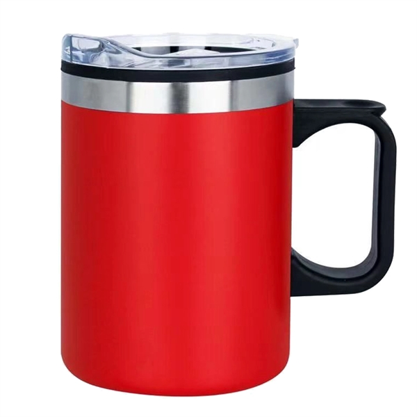 14oz. SS Vacuum Camping Mug w/ PlasticHandle... from ASI 79535 Primetime / Primetime
