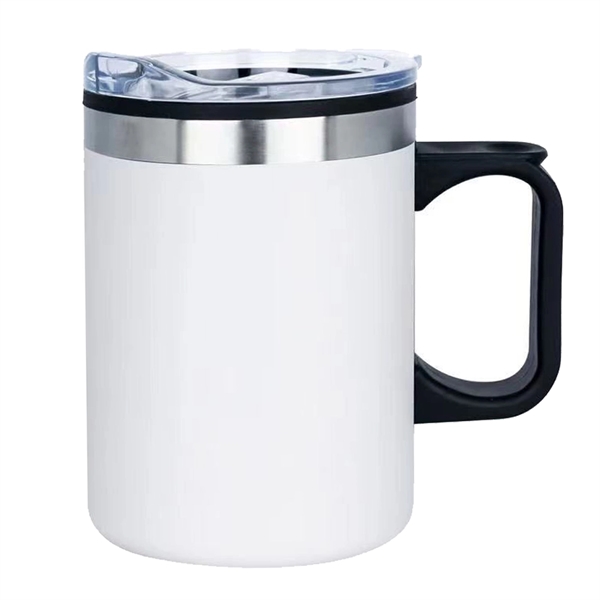 14oz. SS Vacuum Camping Mug w/ PlasticHandle... from ASI 79535 Primetime / Primetime