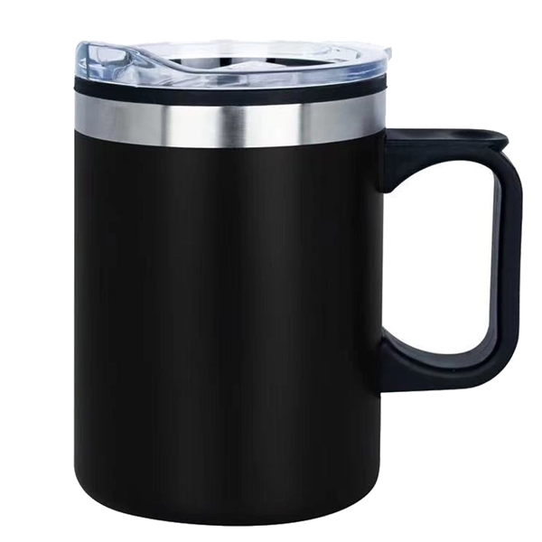 14oz. SS Vacuum Camping Mug w/ PlasticHandle... from ASI 79535 Primetime / Primetime