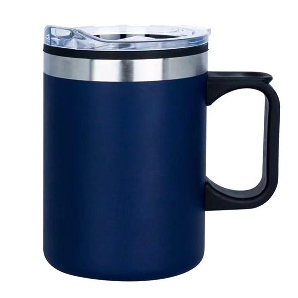 14oz. SS Vacuum Camping Mug w/ PlasticHandle... from ASI 79535 Primetime / Primetime