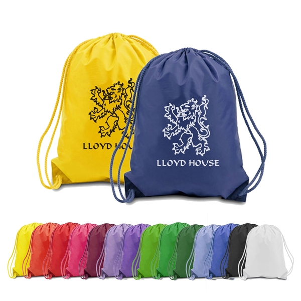 Nylon drawstring tote / backpack with front zipper pocket. 14-color.... from ASI 41511 Brainchild USA Inc / BrainChild Gift Club