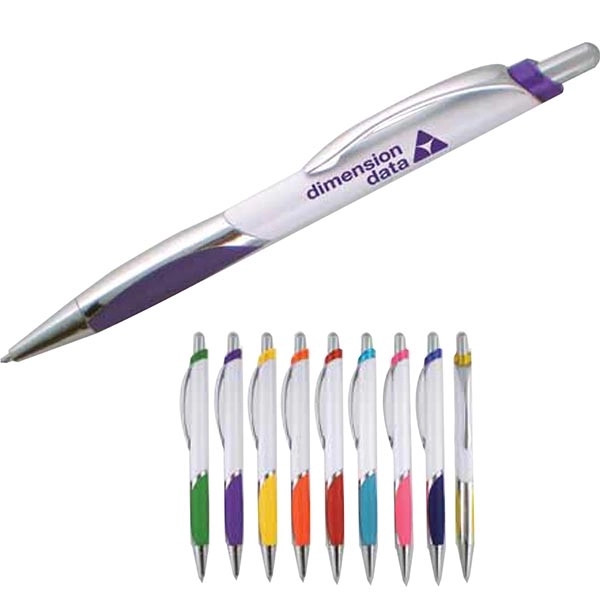 Maxim W Pen comes in with rubber grip and chrome trim.... from ASI 52387 Empire USA / Pens Line USA