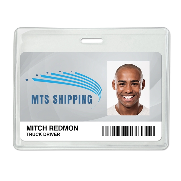 Credit-card-size proximity card/badge holders feature heavy-duty vinyl construction and a lock-in... from ASI 79898 Promovision / PROMOVISION