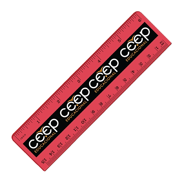 Plastic 6" ruler with beveled edges, English and Metric scales, full... from ASI 30270 Aakron Line