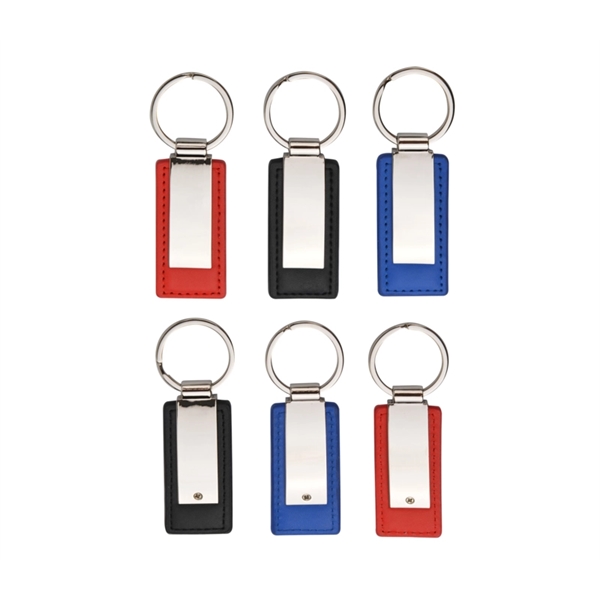 Metal leather keychain + 1 color 1 location laser imprint... from ASI 37218 Athena Promo (tm)