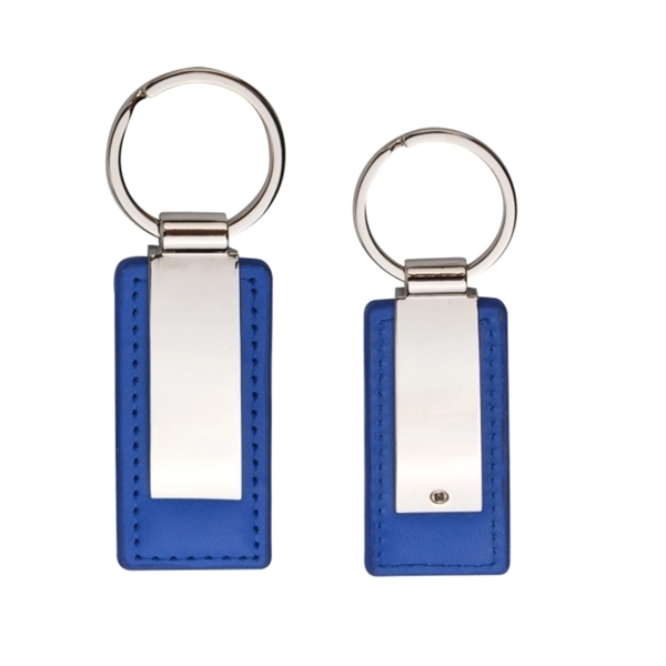 Metal leather keychain + 1 color 1 location laser imprint... from ASI 37218 Athena Promo (tm)