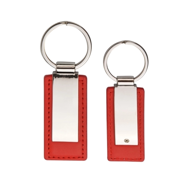 Metal leather keychain + 1 color 1 location laser imprint... from ASI 37218 Athena Promo (tm)