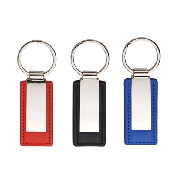 Metal leather keychain + 1 color 1 location laser imprint... from ASI 37218 Athena Promo (tm)