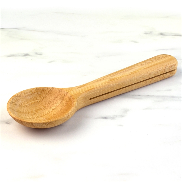 Bamboo Coffee Scoop with Built In Bag Clip.... from ASI 91565 Totally Bamboo