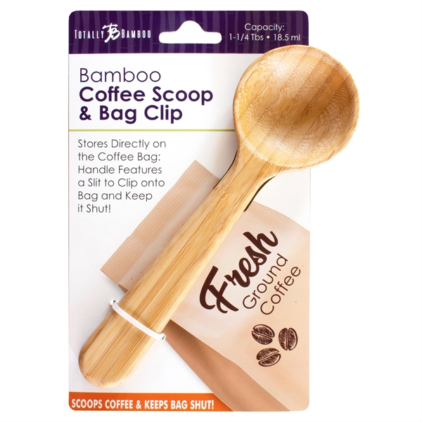 Bamboo Coffee Scoop with Built In Bag Clip.... from ASI 91565 Totally Bamboo