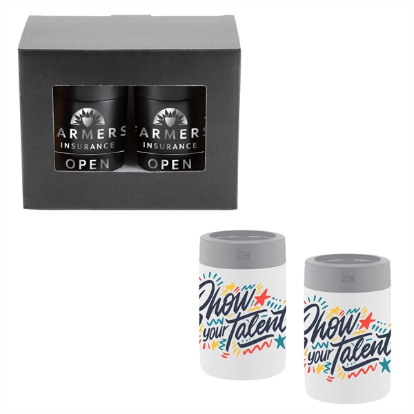 Basecamp Icey gift set with two 3.5" x 5" stainless steel... from ASI 88060 Snugz/USA Inc / Sweda®