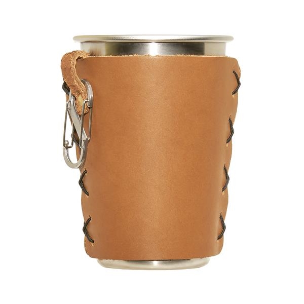 Custom branded leather sleeve with a loop, a stainless s-biner and... from ASI 75126 Oowee Products / OOWEE PRODUCTS