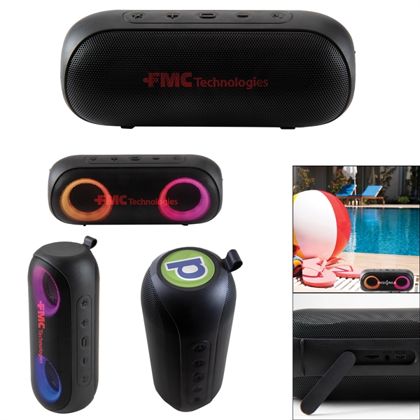 14W waterproof wireless speaker with light-up rainbow color action, TF card... from ASI 88060 Snugz/USA Inc / Sweda®