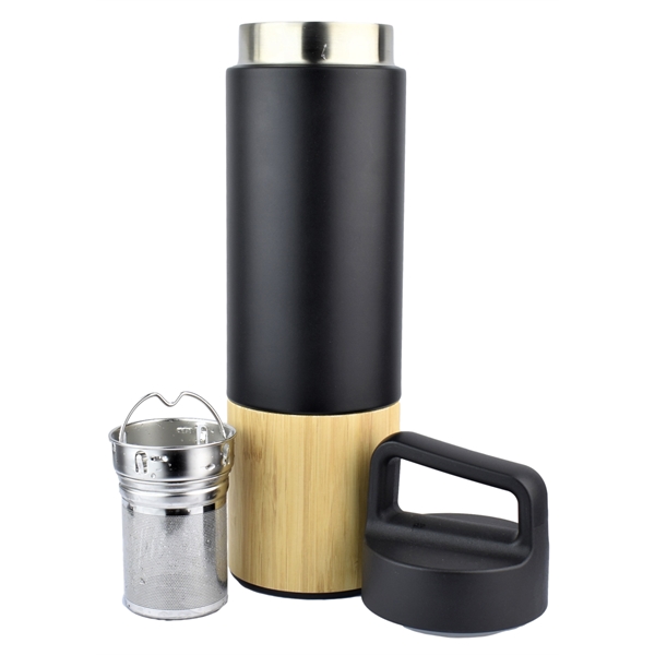 18oz Vacuum Insulated & Infusing Stainless Steel Bamboo Water Bottle Wide... from ASI 72657 Active Life Promo / Active Life Promo Ingrain Promo