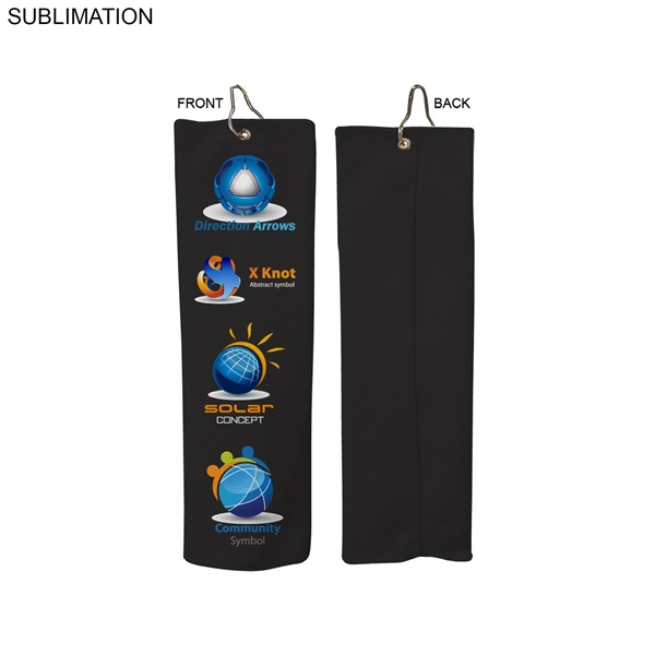 Colored Microfiber Dri-Lite Terry Golf Towel, Finished size 5x18, Trifold Grommet... from ASI 53509 FIEL-Fairdeal Import & Export / FIEL