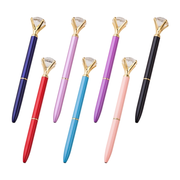 Metal pen accessorized with diamond plus laser engraving on 1 side... from ASI 37218 Athena Promo (tm)