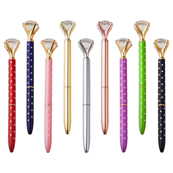 Metal pen accessorized with diamond plus laser engraving on 1 side... from ASI 37218 Athena Promo (tm)