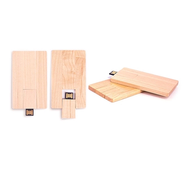 Credit card USB 2.0 flash drive made of wood with several... from ASI 37218 Athena Promo (tm)