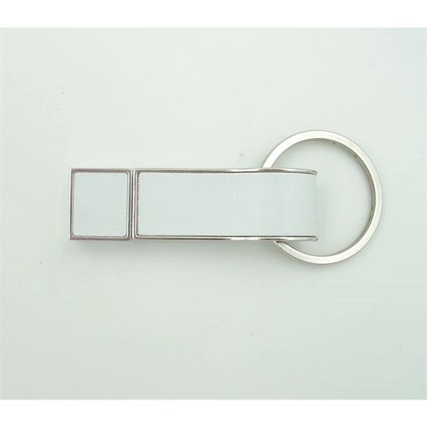 Rectangular USB 2.0 flash drive covered in leather with a large... from ASI 37218 Athena Promo (tm)