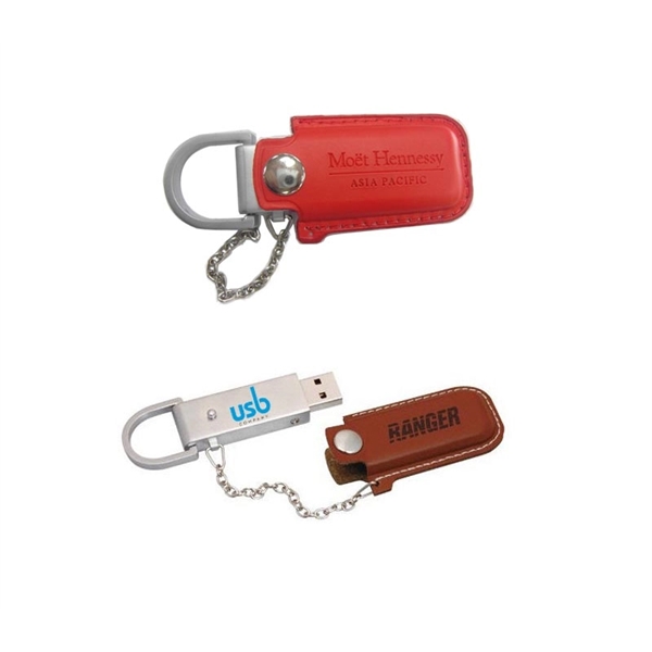 Leather Sleeve USB flash Drive 2.0 + Free silkscreen 1C/1 side... from ASI 37218 Athena Promo (tm)