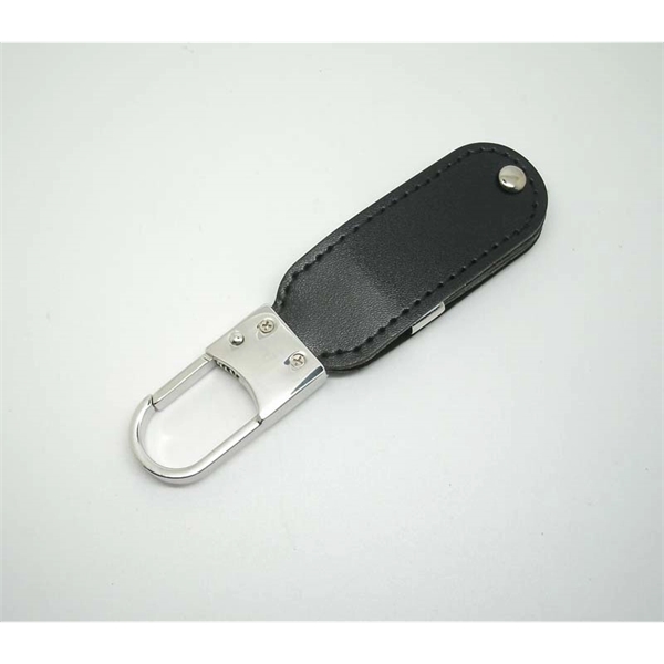 Leather 2.0 USB flash drive with swivel mechanism, key holder, and... from ASI 37218 Athena Promo (tm)
