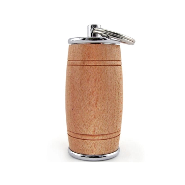 Wooden barrel-shaped 2.0 USB flash drive for storing and protecting data.... from ASI 37218 Athena Promo (tm)