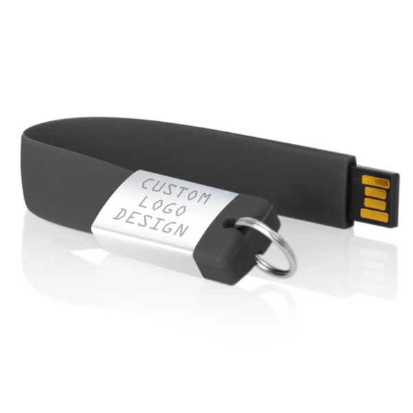 Key chain drive made of silicone with a metal section for... from ASI 37218 Athena Promo (tm)